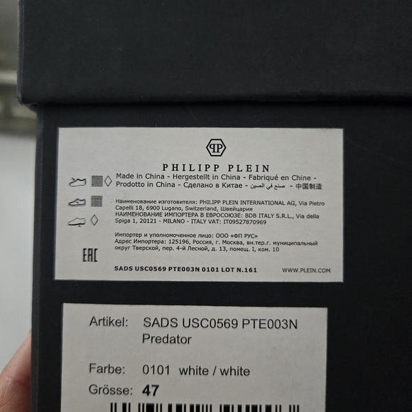 PHILIPP PLEIN Predator Low Top Sneakers. White. Size US 11.5. New.Get ready to - Picture 10 of 10